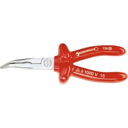 STAHLWILLE TOOLS VDE snipe nose plier w.cutter (radio- or telephone pliers) L.160mm headhandles insulation 65307160